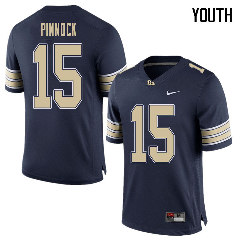 Youth #15 Jason Pinnock Pittsburgh Panthers College Football Jerseys Sale-Home Blue